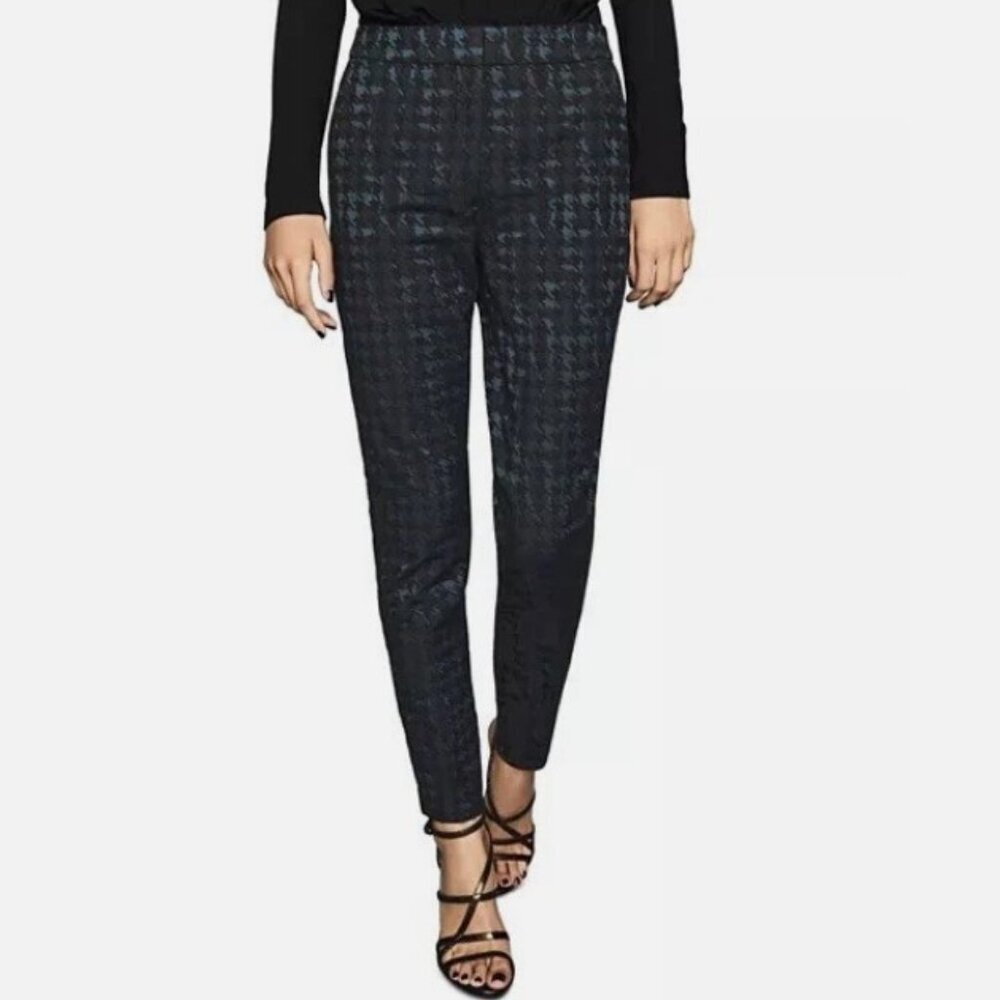 Reiss Laura Black and Blue Houndstooth Pants Size 4